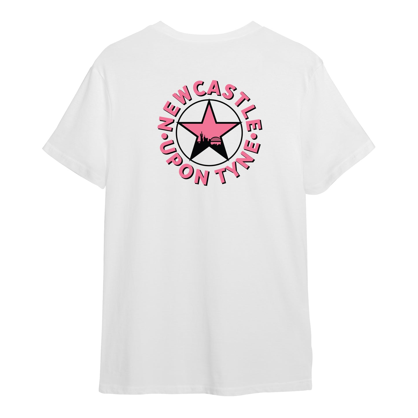 Newcastle Upon Tyne White T-Shirt (Pink)
