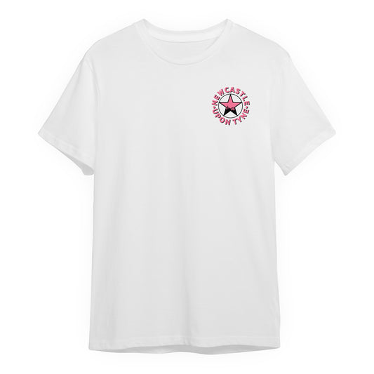 Newcastle Upon Tyne White T-Shirt (Pink)